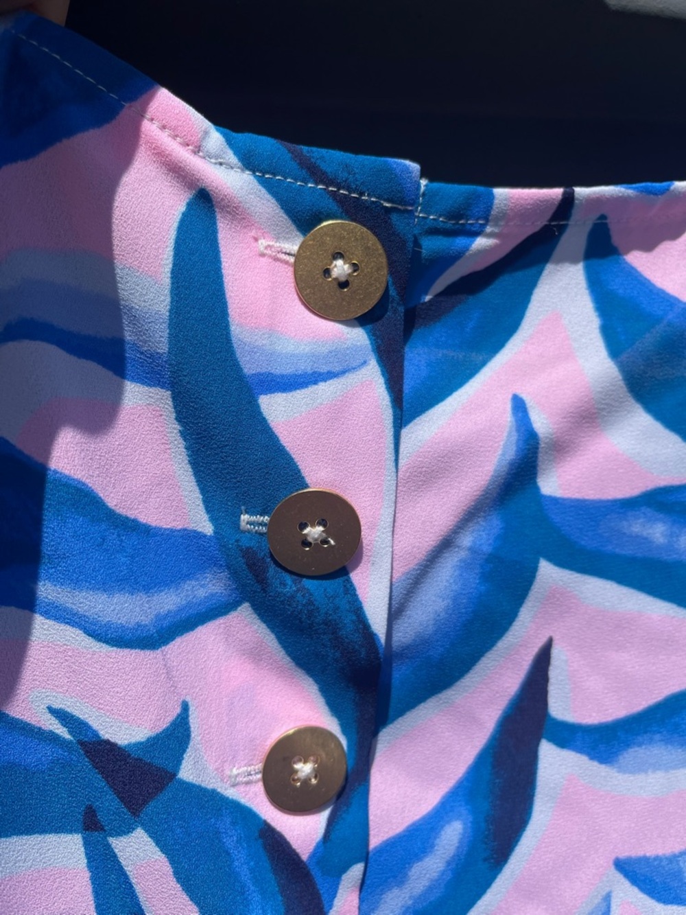 Lilly Pulitzer Blue & Pink Tropical Print Sleeveless Top - Picture 5 of 5